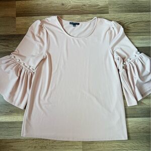 Adrianna Papell Elegant Pink Women's Top with Pearl Accents